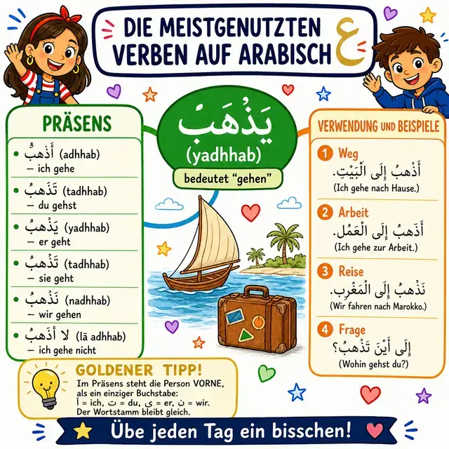 Mindmap: Verb GEHEN (dhahaba)