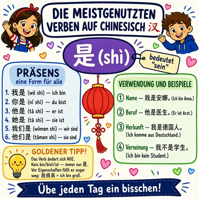 Mindmap: Verb 是 shì (SEIN)